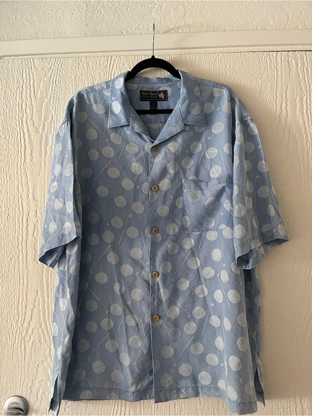 Nat Nast Light Blue Polka Dot Short-Sleeve Button-Down Shirt